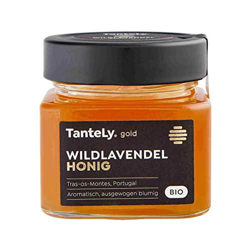 Edler Bio Lavendel Honig - Hochwertiger, intensiver Lavendel Honig mit ausgewogenem, blumigen Geschmack - Wildlavendelhonig aus Portugal 275g - Tantely Gold Honey von TEE HANDELSKONTOR BREMEN