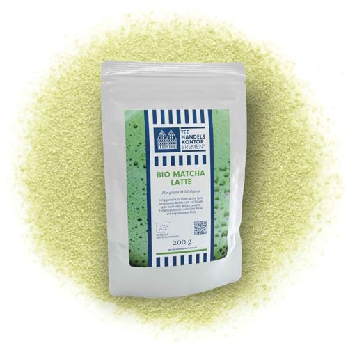 Hochwertiger Bio Matcha Latte| original Japan-Grüntee | für Matcha Latte heiß und auf Eis | 200 g Pulver | TEE HANDELSKONTOR BREMEN von TEE HANDELSKONTOR BREMEN