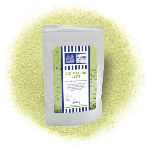 Hochwertiger Bio Matcha Latte| original Japan-Grüntee | für Matcha Latte heiß und auf Eis | 200 g Pulver | TEE HANDELSKONTOR BREMEN von TEE HANDELSKONTOR BREMEN