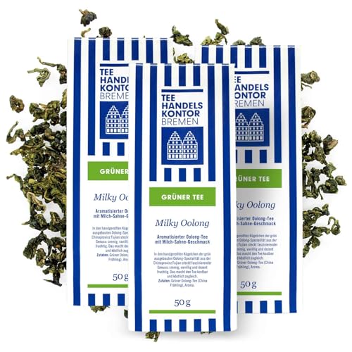 Hochwertiger Milky Oolong Tee mit Milch-Sahne-Geschmack | Milky Oolong | Aromatisierter Oolong-Tee lose | 3 x 50 g loser Tee | Tee in Spitzenqualität | TEE HANDELSKONTOR BREMEN von TEE HANDELSKONTOR BREMEN