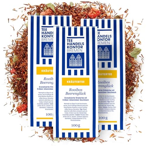 Hochwertiger Rooibos Tee | Edler Loser Rotbuschtee | 3 x 100 g Rooibos Tee | Rooibos Beerenglück | heimische Herstellung | TEE HANDELSKONTOR BREMENerstellung | TEE HANDELSKONTOR BREMEN von TEE HANDELSKONTOR BREMEN