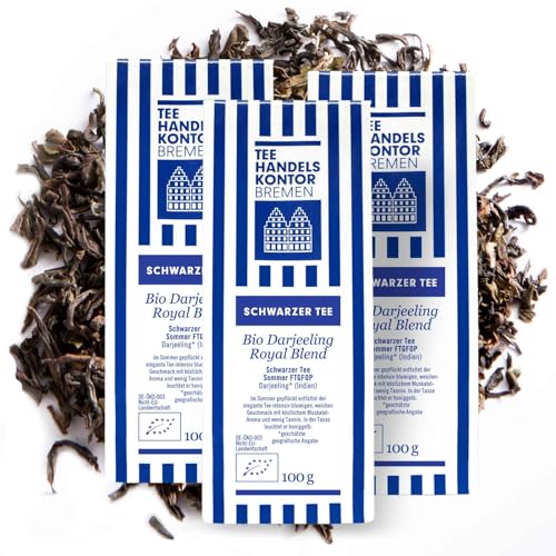 Loser Tee Darjeeling - Schwarztee | Schwarzer Tee in Spitzenqualität und traditioneller Herstellung | 3 x 100 g - Premiumtee lose | TEE HANDELSKONTOR BREMEN von TEE HANDELSKONTOR BREMEN