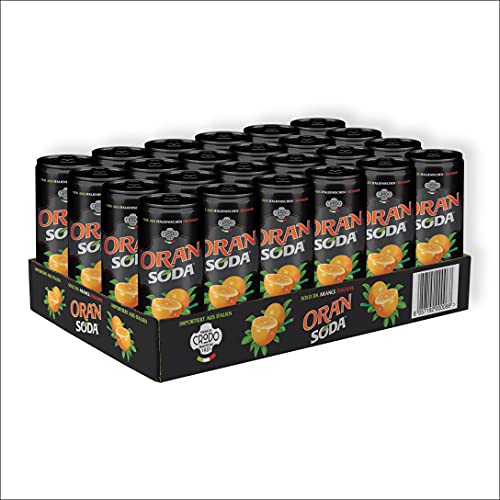 Oransoda 24 x 330 ml Dose (Einweg) inkl. Pfand, Limonade mit Orangengeschmack, Erfrischungsgetränk von Terme di Crodo von TERME DI CRODO