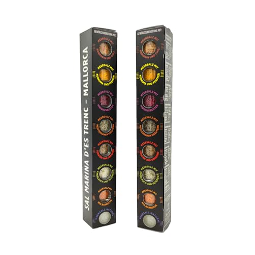 TERRAMAR MALLORCA - 2 x Gourmet Salze 8er Salzset BLACK EDITION, Meersalz und Gewürze aus Mallorca die ideale Geschenkidee (2x200g) von TERRAMAR MALLORCA