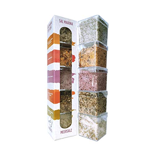 TERRAMAR MALLORCA - Sal Marina Gourmet Salze, 5er Set Meersalz aus Mallorca als perfektes Gewürze Geschenkset Salzset (5x60g) von TERRAMAR