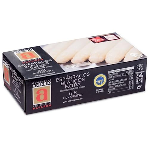 THE BASQUE gourmet - Weiße Spargel aus Navarra, sehr Dick - 6-8 Stück Dose - 390 g Netto - 3 Stück von THE BASQUE gourmet