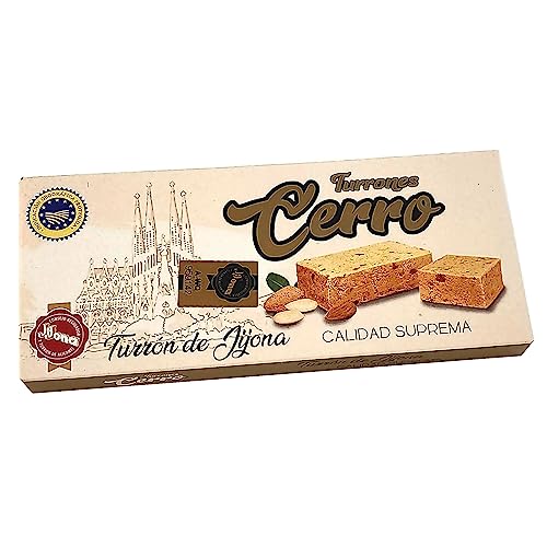 Turrón de Jijona Blando Cerro Höchste Qualität 100 % natürlich – Mandeln und Honig Jijona Soft Turron 200 g – glutenfrei, laktosefrei von THE BLACK HOOF