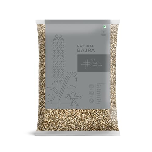 THE MILLET COMPANY Natürliches Bajra 500 g, Perlhirse, glutenfrei, Hirse mit hohem Ballaststoffgehalt, gesunde Lebensmittelalternativen (500) von THE MILLET COMPANY