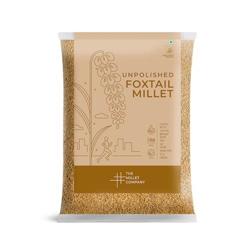 The Millet Company Unpolished Foxtail Millet, Kangni, Navane, Korralu, Natural Farm Grown, Gluten Free, High Fiber Millets Raw & Grown in India (1 kg) von THE MILLET COMPANY