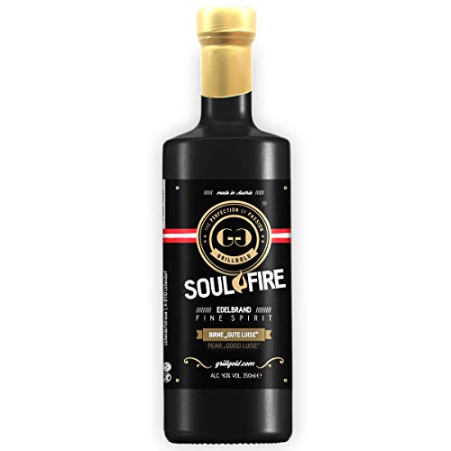 Grillgold Edelbrand Birne "Gute Luise", Soulfire von Grillgold, Birnen Schnaps aus der Region oder eigenem Obstgarten, aus Österreich, Alc. 40%, Reifezeit 6 Jahre (350ml) von THE PERFECTION OF PASSION GRILLGOLD