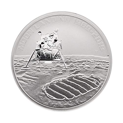 Perth Mint Silbermünze Australien 2019 - 50 Jahre Mondlandung - Moon Landing 1969-2019 - 1 Unze (1 oz) - Prägefrisch - einzeln in Münzkapsel verpackt von THE PERTH MINT