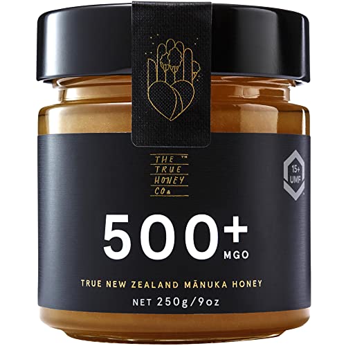 The True Honey Co. Manuka Honig MGO 500+ (UMF 15+) 250g MGO & UMF-zertifiziert. Das exklusive, höchst prämierte Original aus Neuseeland mit 100% Echtheitsgarantie von THE TRUE HONEY CO.