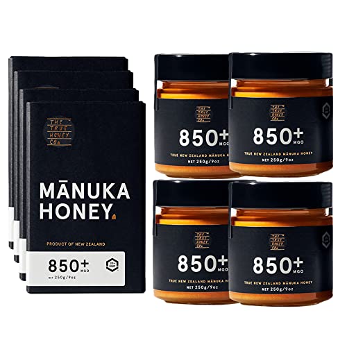 The True Honey Co. Manuka Honig MGO 850+ | UMF 20+ im Glas | 1000g (= 4 x 250g) | MGO & UMF-zertifiziert. Das exklusive, höchst prämierte Original aus Neuseeland mit 100% Echtheitsgarantie von THE TRUE HONEY CO.