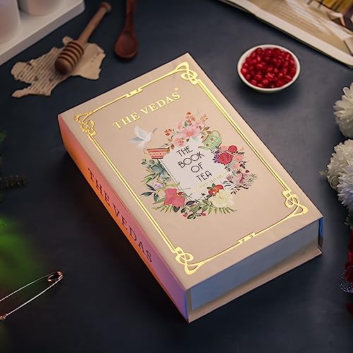 The Vedas Book Of Tea Geschenkset | Verschiedene Teebeutel Geschenkbox | 12 exotische Kräuterteemischungen | 4 Einheiten von jeder Sorte, Netz 48 | Ideal für Firmengeschenke | Tee-Geschenkkorb von THE VEDAS