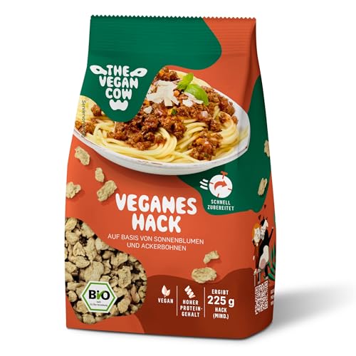 THE VEGAN COW Hack - Veganer Bio-Fleischersatz - 75g (225g zubereitet) - doppelte Proteinquelle - TOP Qualität, Geschmack und Konsistenz - Allergenfrei und ohne Soja von THE VEGAN COW