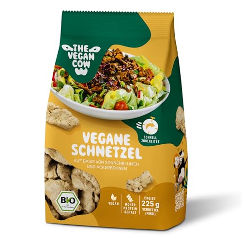 THE VEGAN COW Schnetzel - Veganer Bio-Fleischersatz - 75g (225g zubereitet) - doppelte Proteinquelle - TOP Qualität, Geschmack und Konsistenz - Allergenfrei und ohne Soja von THE VEGAN COW