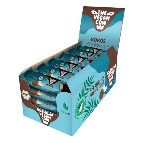 THE VEGAN COW Schokoriegel - Kokos - 24 x 40g - vegan, bio, glutenfrei - 100% natürliche Zutaten von THE VEGAN COW