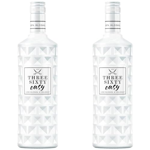 THREE SIXTY EASY | 0,7l | 47% weniger Kalorien und Alkohol | In der einzigartigen Facettenschliff-Flasche | 20% Vol. (Packung mit 2) von THREE SIXTY