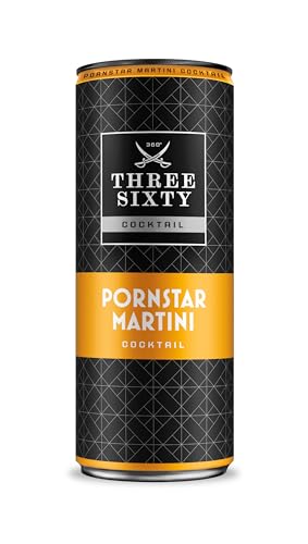 THREE SIXTY PORNSTAR MARTINI COCKTAIL | PREMIX 1 x 250ml | Vorgemixter Longdrink in der Dose "to-go" | Geschmack: Pornstar Martini | 10% vol. von 360° Three Sixty