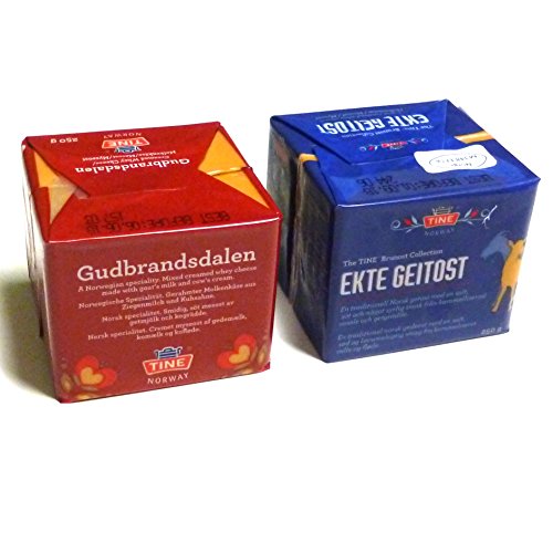 Gudbrandsdalen und Ekte Geitost 2x250g Brunost Norwegen Duo KÜHLBOX-Versand mit Styroporbox und Spezialkühlakku für Lebensmittelversand von TINE