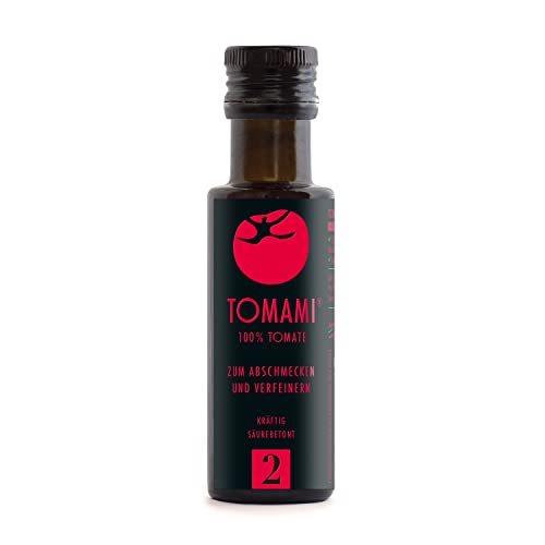 Tomami No.2 Umami Würzsauce 90ml - 100% Tomate - Vegan, Glutenfrei, Laktosefrei, Sojafrei - Fruchtig-Aromatischer Geschmack - Ideal zu Mediterraner Küche von TOMAMI