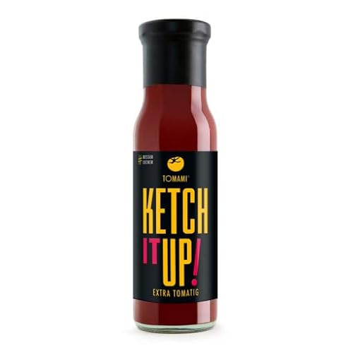 Tomami Ketchup 240ml - Fruchtig Intensiver Tomatenketchup mit Umami-Geschmack - Ideal für den Grill & Pommes - Vegan, Glutenfrei, Sojafrei, Laktosefrei von TOMAMI