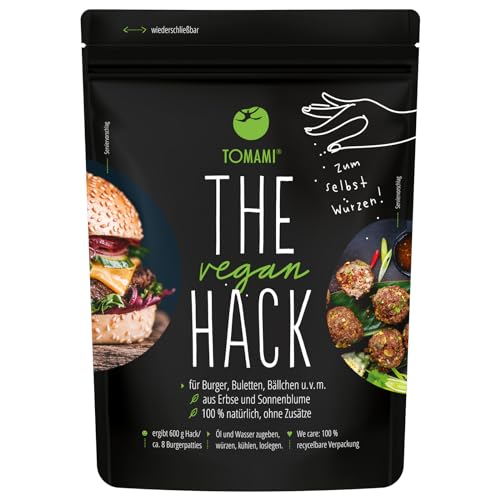 Tomami The Vegan Hack 200g - Proteinreiche ungewürzte Hackfleischalternative aus Erbsen- & Sonnenblumen - Für 600g Veganes Hack - Soja- & Glutenfrei - Frikadellen Mix von TOMAMI