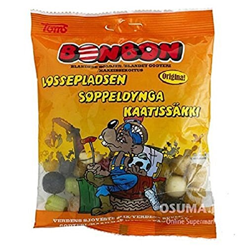 Toms Bonbon Lossepladsen Mix Original Dänisch Salmiakki - Salmiak - Karamell - Hartbonbons - Süßigkeiten - Tasche - 170g von TOMS