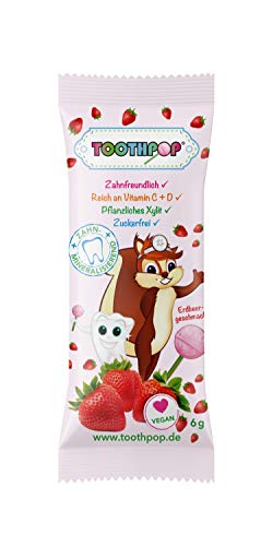 TOOTHPOP Zahnpflege Lolli Erdbeere (40 Stück) von Toothpop