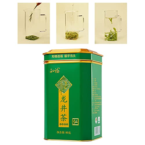 80 G Longjing-Tee Starker Duft Süßer Geschmack Nettoinhalt Chinesischer Tee für Morgendlichen Teekuchen Als Geschenk für die Gäste von TOPINCN