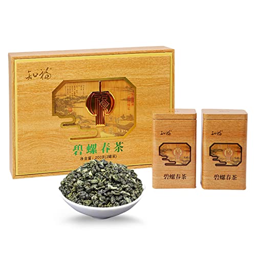 Bi Luo Chun, Chinesischer Grüner Tee Pflücken vor Reiner Helligkeit Biluochun Tee Pi Lo Chun Grüntee Starkes Aroma Grüner Tee in Schneckenform Bio-Grüntee (200g/7.1oz) von TOPINCN
