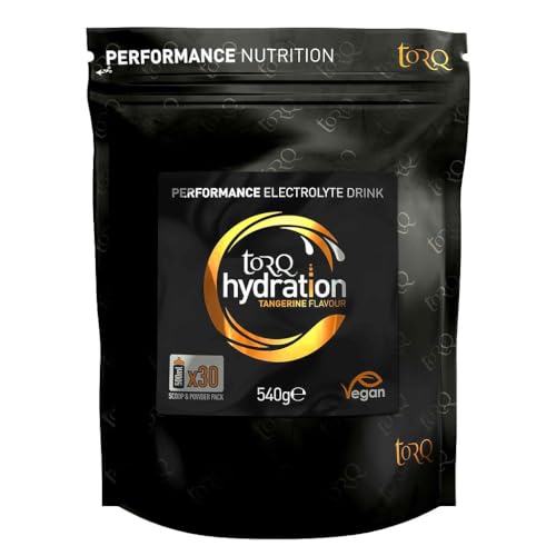 Torq Hydration - Tangerine - Rapid Rehydration Electrolytes Powder Hypotonic Profile Running, Cycling, Sports Hydration Drink - 30 Servings - 540g von TORQ