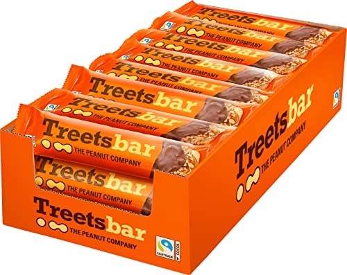 TREETS - THE PEANUT COMPANY Treetsbar Crunchy Peanut Riegel Vorratspack – Crunchy, Crispy, Tasty – Leckere Waffel umhüllt von Karamell mit Erdnussstückchen und Schokolade (24 x 45g) von TREETS - THE PEANUT COMPANY