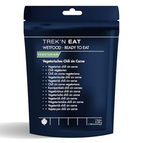 Trek'n Eat Vegetarisches Chili sin Carne – Ready to Eat – Sofort verzehrfertig ohne Kochen – Nahrhafte Outdoor-Mahlzeit für Camping, Trekking & Notvorrat – Lange haltbar & perfekt für unterwegs von TREK'N EAT