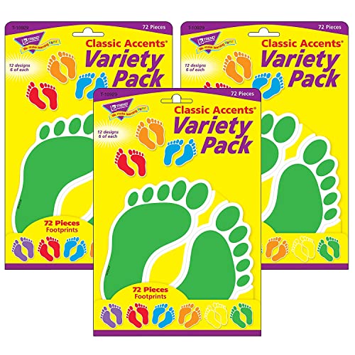 Footprints Classic Accents® Variety Pack, 36 Per Pack, 3 Packs von TREND ENTERPRISES INC.