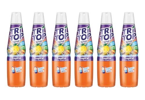 TRi TOP Tropical | kalorienarmer Sirup für Erfrischungsgetränk, Cocktails oder Süßspeisen | wenig Zucker (6 x 600ml) von TRI TOP