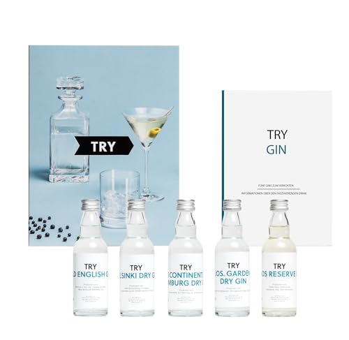 TRY Gin Geschenk-Set I Bekannt aus Die Höhle der Löwen I Probier-Set I Geschenk für Männer I Geschenk für Frauen I Tasting-Set mit Premium-Gins von TRY FOODS