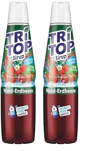 TRi TOP Getränkesirup Wald-Erdbeere | Sirup für Wassersprudler | 1 Flasche ergibt ca. 5 Liter Erfrischungsgetränk (1 x 600ml) (Packung mit 2) von TRi TOP