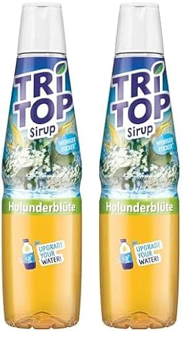 TRi TOP Holunder-Blüten | kalorienarmer Sirup für Erfrischungsgetränk, Cocktails oder Süßspeisen | wenig Zucker (1 x 600ml) (Packung mit 2) von TRi TOP