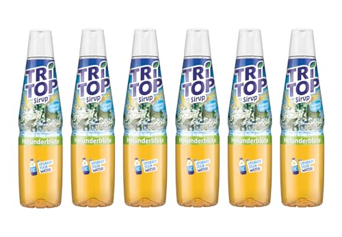 TRi TOP Holunderblüte | kalorienarmer Sirup für Erfrischungsgetränk, Cocktails oder Süßspeisen | wenig Zucker [6 x 600ml] von TRi TOP