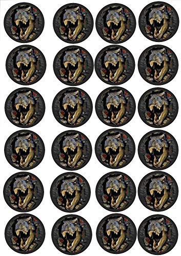 24 Muffin & Cupcake Aufleger Premium Esspapier Dinosaurier C1 von Shanrya