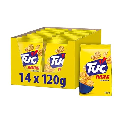 TUC Mini Classic Knabbergebäck, fein gesalzene Snack-Cracker, perfekt für den Snack-Hunger, Einzelpackung mit 120g von Tuc