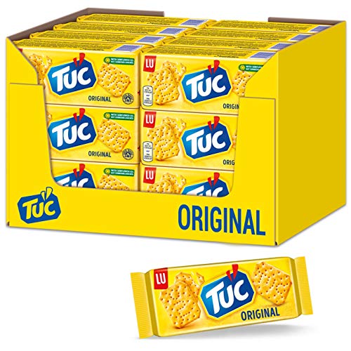 TUC Original 24 x 100g I Salzgebäck Großpackung I Knabbergebäck I Fein gesalzene Snack-Cracker von Tuc