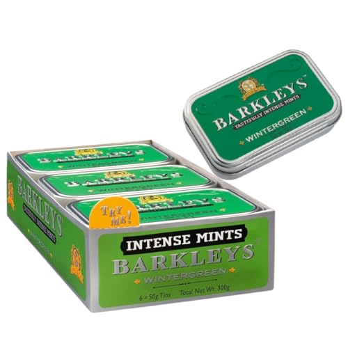 Barkleys Wintergreen Pastillen mit Wintergreen-Eukalyptus-Geschmack 6x50 g von TUTTLE & CO.