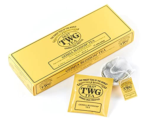 TWG Singapore - The Finest Teas of the World - Geisha Blossom Tee - 15 Handnaht Teebeutel aus reiner Baumwolle von TWG Tea