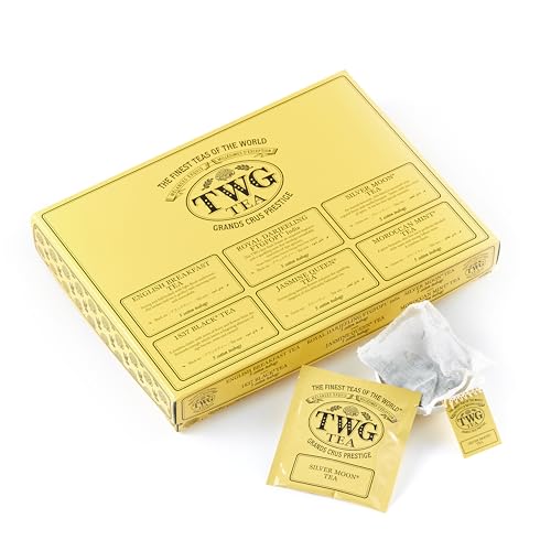 TWG Tea | Empire Tea Selection | Teebox mit 6 Sorten | Exklusive Teemischungen | 30 Handgenähte Teebeutel aus Baumwolle | Geschenkset von TWG Tea