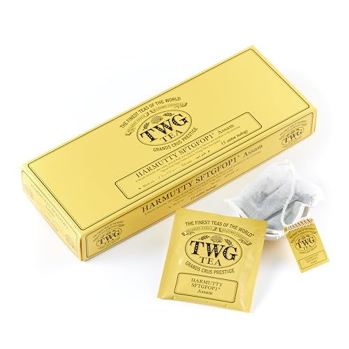 TWG Tea | Harmutty SFTGFOP1 Tea, Assam-Gartenschwarztee in 15 handgenähten Teebeuteln aus Baumwolle in einer Geschenkbox, 37,5 g von TWG Tea