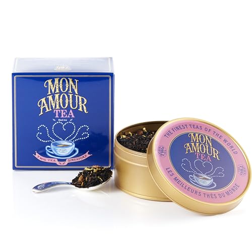 TWG Tea | Mon Amour Tea | Schwarzer Tee | Quittenstücke und Ringelblumenblätter | Kaviar-Teedose, 100G | Geschenkset von TWG Tea