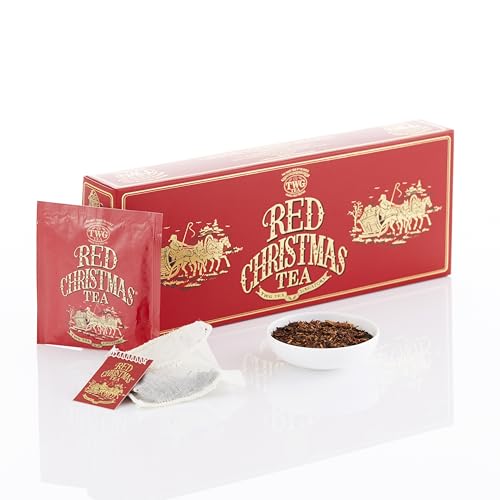 TWG Tea | Red Christmas Tea | Rooibos-Tee | Hibiskus, Orange und Apfel | 15 Handgenähte Teebeutel aus Baumwolle | Weihnachtsgeschenke | Geschenkset von TWG Tea