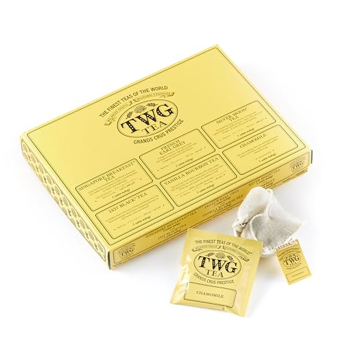 TWG Tea | Tea Taster Selection | Teebox mit 6 Sorten | Exklusive Teemischungen | 30 Handgenähte Teebeutel aus Baumwolle | Geschenkset von TWG Tea